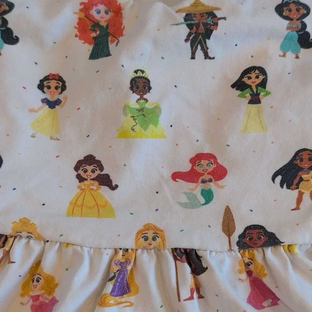 Disney Girls 4T White Fit & Flare Sleeveless U-Neck Princess Knit Summer dress
